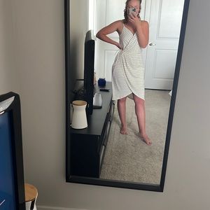 Black and white striped dress